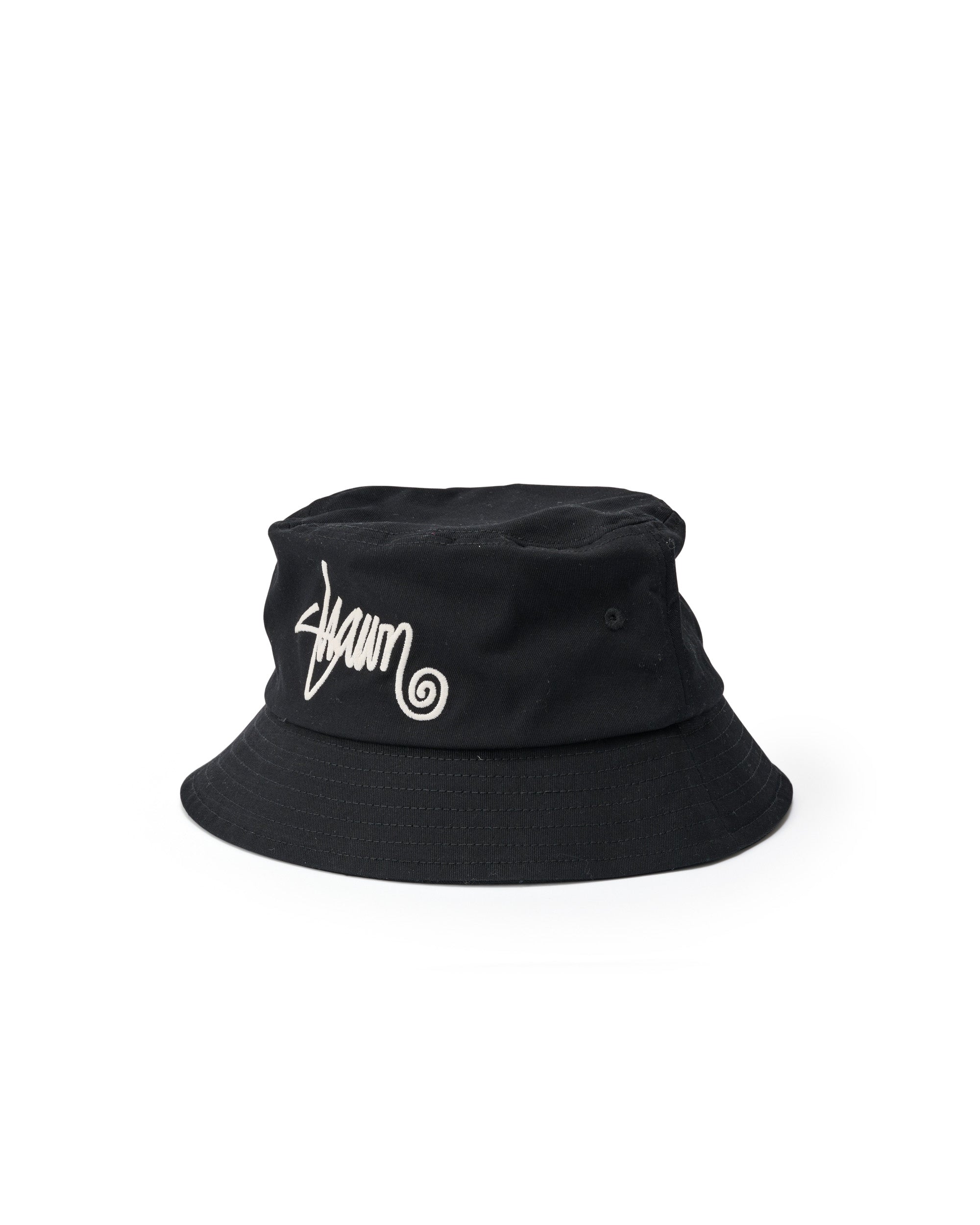 AUS発[S-DOUBLE]♦Shawn Scriptバケットハット S/DOUBLE Shawn Bucket Hat - Black エスダブル ショーン